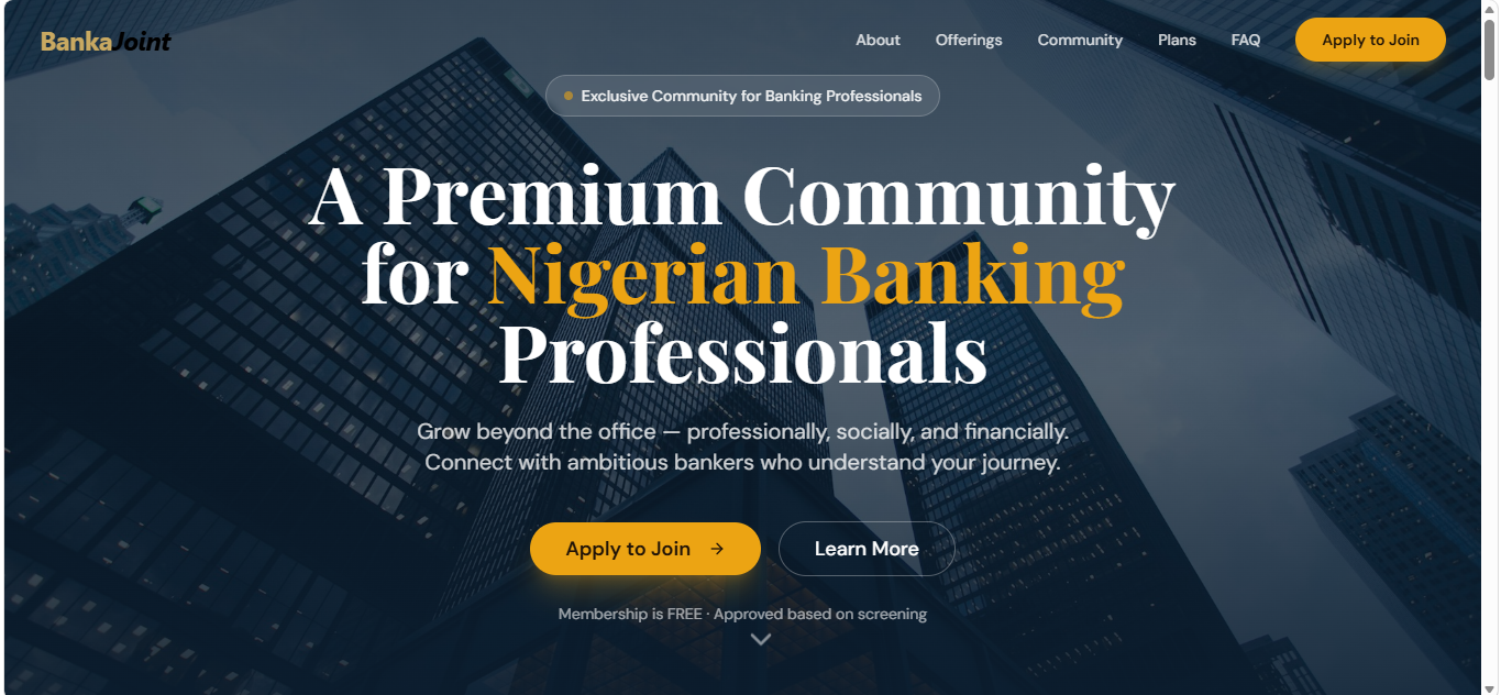 BankJoint landing page screenshot