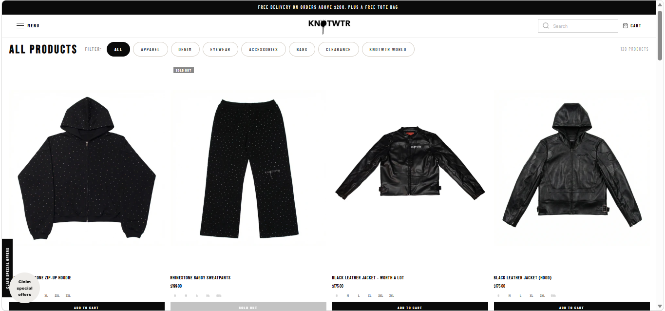 Knotwtr Shopify store screenshot